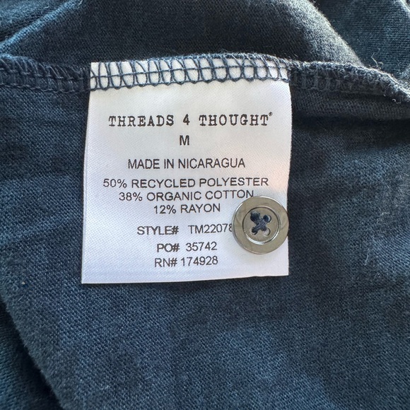 NWT Threads 4 Thought mens Navy striped polo, size medium - Picture 11 of 11